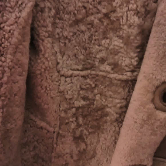 Women's "Diesel" leather shearling winter coat - Picture 4 of 6